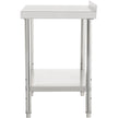 VEVOR Stainless Steel Prep Table, 36 x 24 x 35 Inch, 440lbs Load Capacity Heavy Duty Metal Worktable with Backsplash and Adjustable Undershelf, Commercial Workstation for Kitchen Restaurant