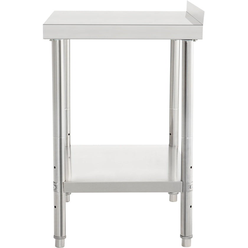 VEVOR Stainless Steel Prep Table, 36 x 24 x 35 Inch, 440lbs Load Capacity Heavy Duty Metal Worktable with Backsplash and Adjustable Undershelf, Commercial Workstation for Kitchen Restaurant