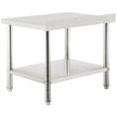 VEVOR Stainless Steel Prep Table, 36 x 24 x 35 Inch, 440lbs Load Capacity Heavy Duty Metal Worktable with Backsplash and Adjustable Undershelf, Commercial Workstation for Kitchen Restaurant