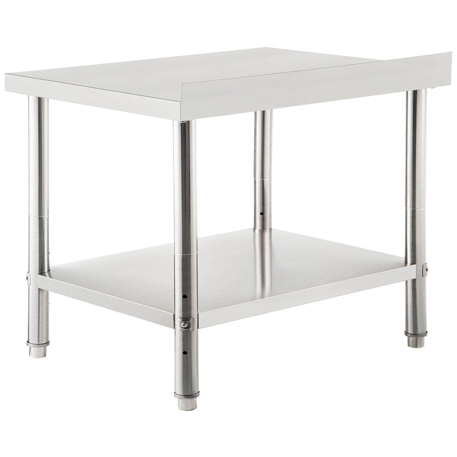 VEVOR Stainless Steel Prep Table, 36 x 24 x 35 Inch, 440lbs Load Capacity Heavy Duty Metal Worktable with Backsplash and Adjustable Undershelf, Commercial Workstation for Kitchen Restaurant