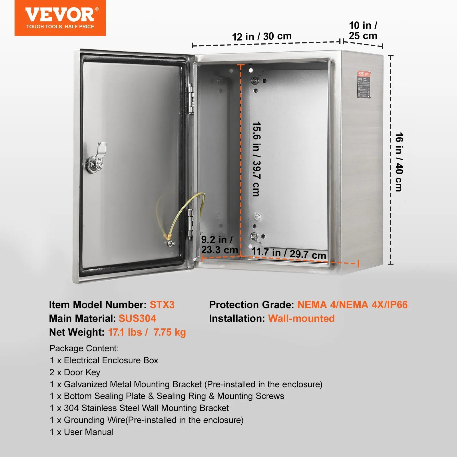 VEVOR Steel Electrical Box, 16