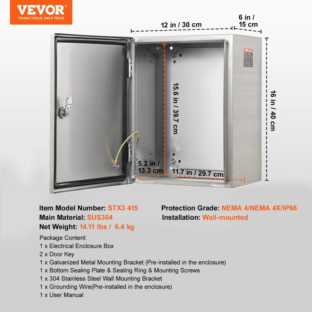 VEVOR Steel Electrical Box, 16
