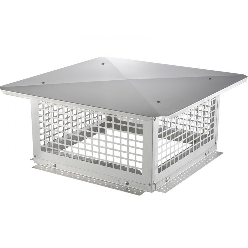 VEVOR Chimney Cap, 17 x 17 inch, 304 Stainless Steel Fireplace Chimney Cover, Not Easily Toppled & Practical Accessories & Easy Installation, Fits Mesh Flue Covers Outside Clay Flue Shingles, Silver