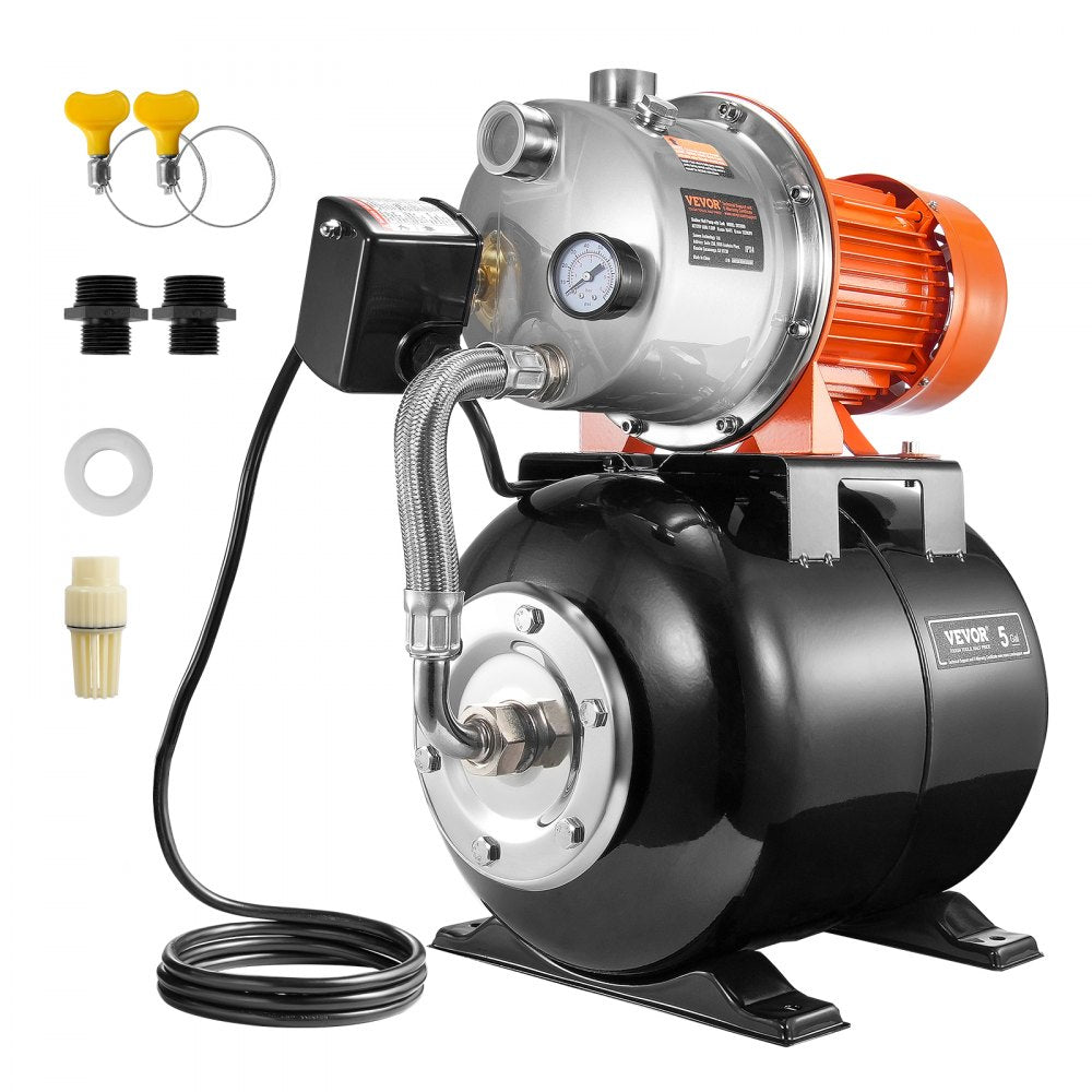 VEVOR 1.6 HP Shallow Well Pump with Pressure Tank 1320 GPH NSF Certification