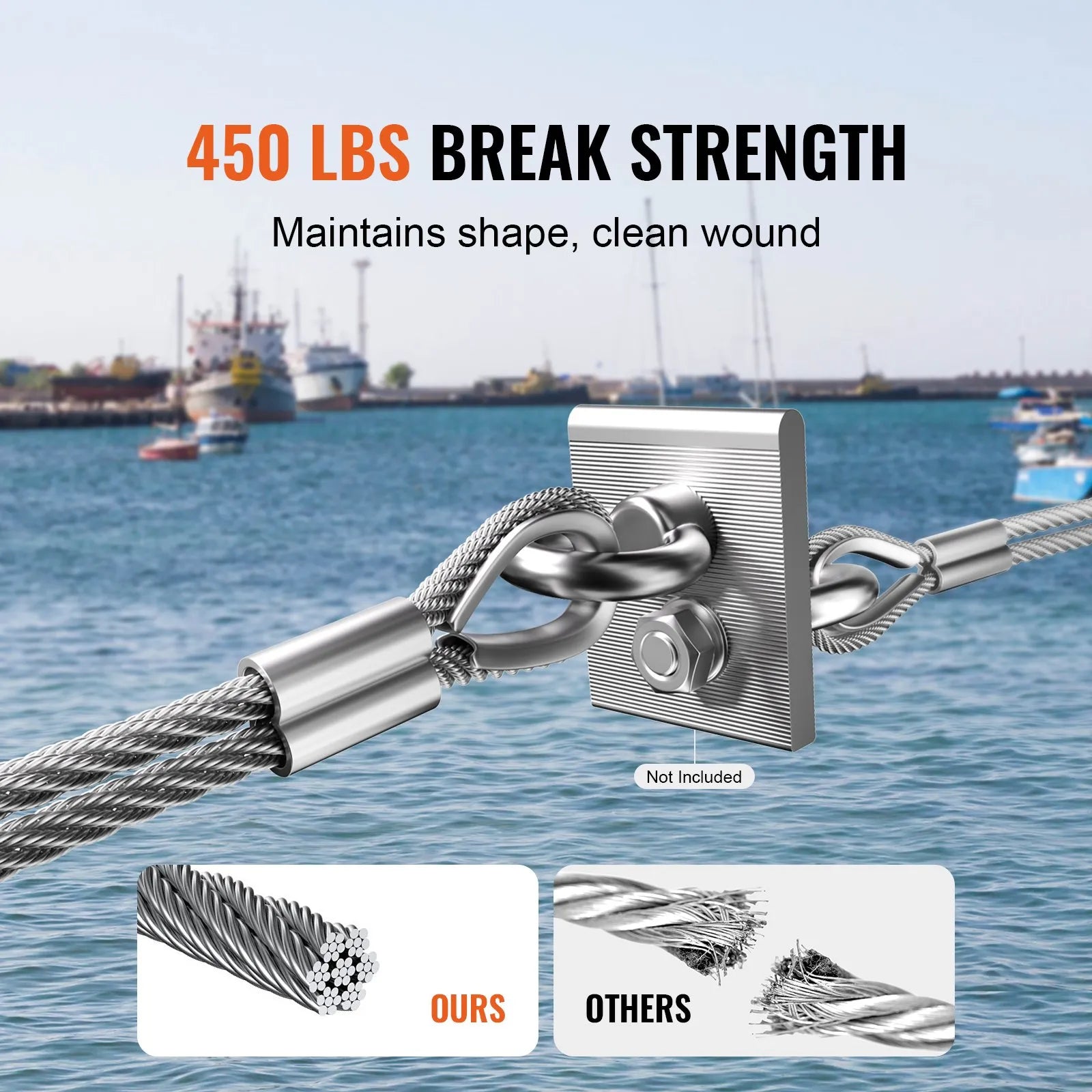 VEVOR T304 Stainless Steel Cable 1/16