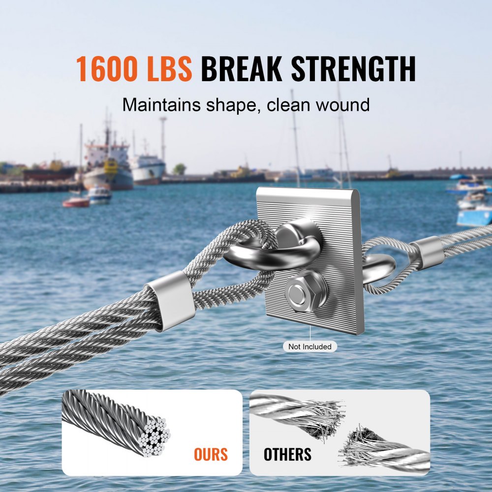 VEVOR T316 Stainless Steel Cable 1/8
