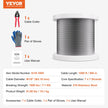 VEVOR T316 Stainless Steel Cable 1/8