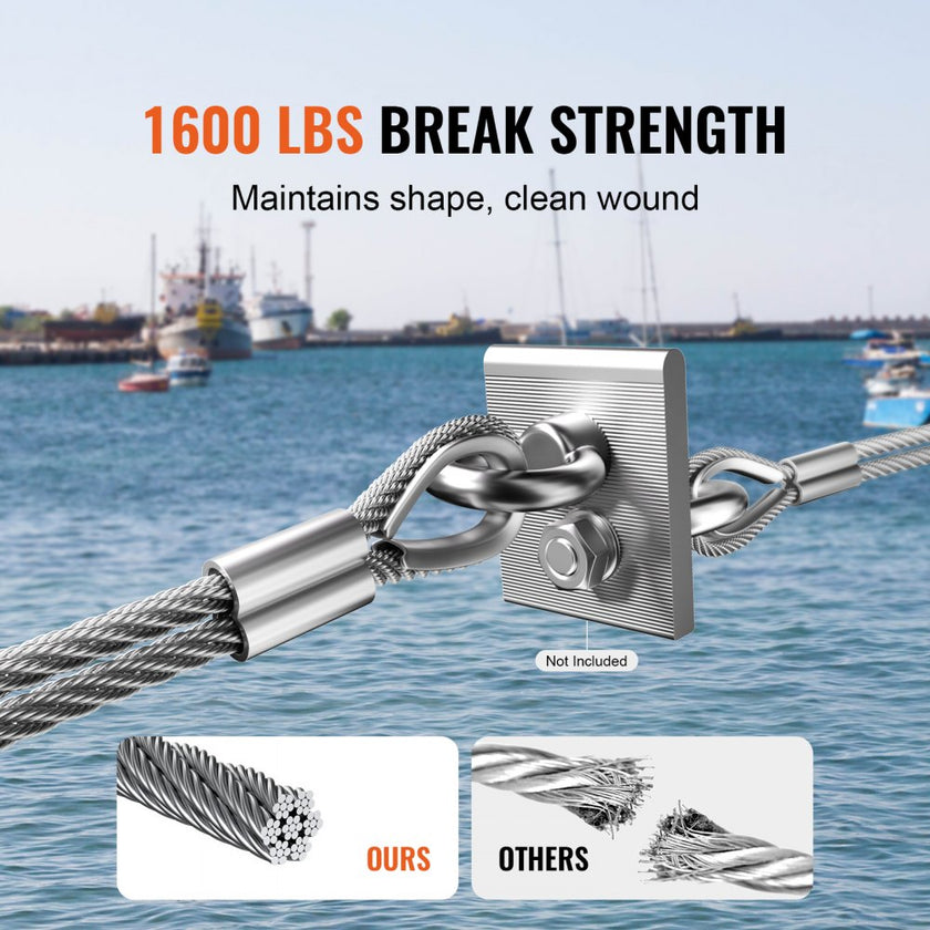 VEVOR T316 Stainless Steel Cable 1/8