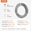 VEVOR T316 Stainless Steel Cable 1/8
