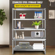 VEVOR Stainless Steel Shelving 48x18.5 Inch 5 Tier Adjustable Shelf Storage Unit Stainless Steel Heavy Duty Shelving for Kitchen Commercial Office Garage Storage 330lb Per Shelf