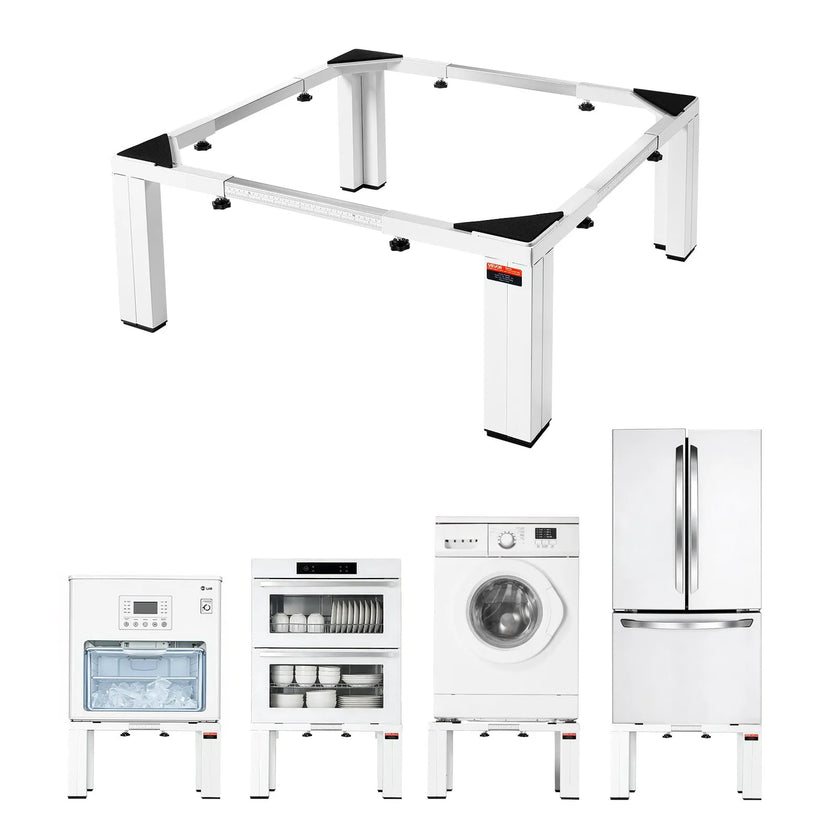 VEVOR Adjustable Laundry Pedestal Stand, 12 in Height, Heavy-Duty Steel, White