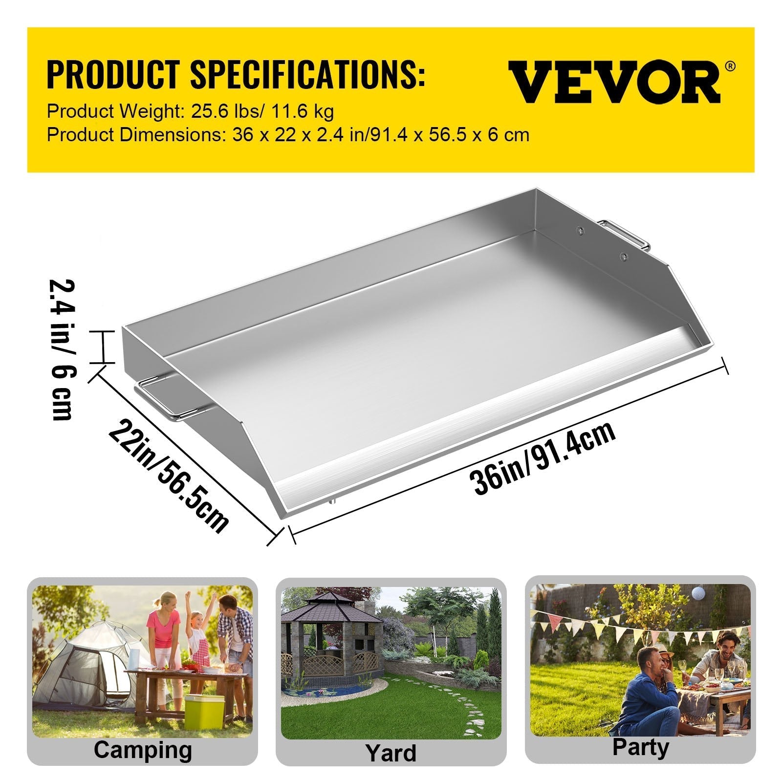 VEVOR Stainless Steel Griddle,36\
