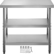 VEVOR Outdoor Food Prep Table, 24x14x33 in Commercial Stainless Steel Table, 2 Adjustable Undershelf BBQ Prep Table, Heavy Duty Kitchen Work Table, for Garage, Home, Warehouse, and Kitchen Silver