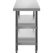 VEVOR Outdoor Food Prep Table, 48x14x33 in Commercial Stainless Steel Table, 2 Adjustable Undershelf BBQ Prep Table, Heavy Duty Kitchen Work Table, for Garage, Home, Warehouse, and Kitchen Silver