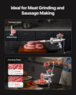 VEVOR Manual Meat Grinder, 304 Stainless Steel Hand Meat Grinder with Steel Table Clamp, Meat Mincer Sausage Maker & 2 Cutting Plates, Cookie Attachment, Sausage Tube for Beef Pepper Mushroom Cookie