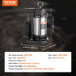 VEVOR Submersible Sewage Pump Water Pump 0.5HP 4188GPH 24 ft Lift for Basement