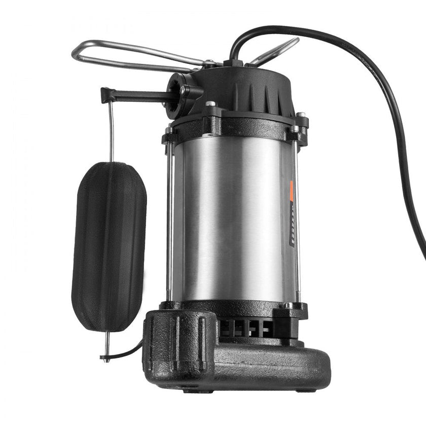 VEVOR Submersible Sewage Pump Water Pump 0.5HP 4188GPH 24 ft Lift for Basement