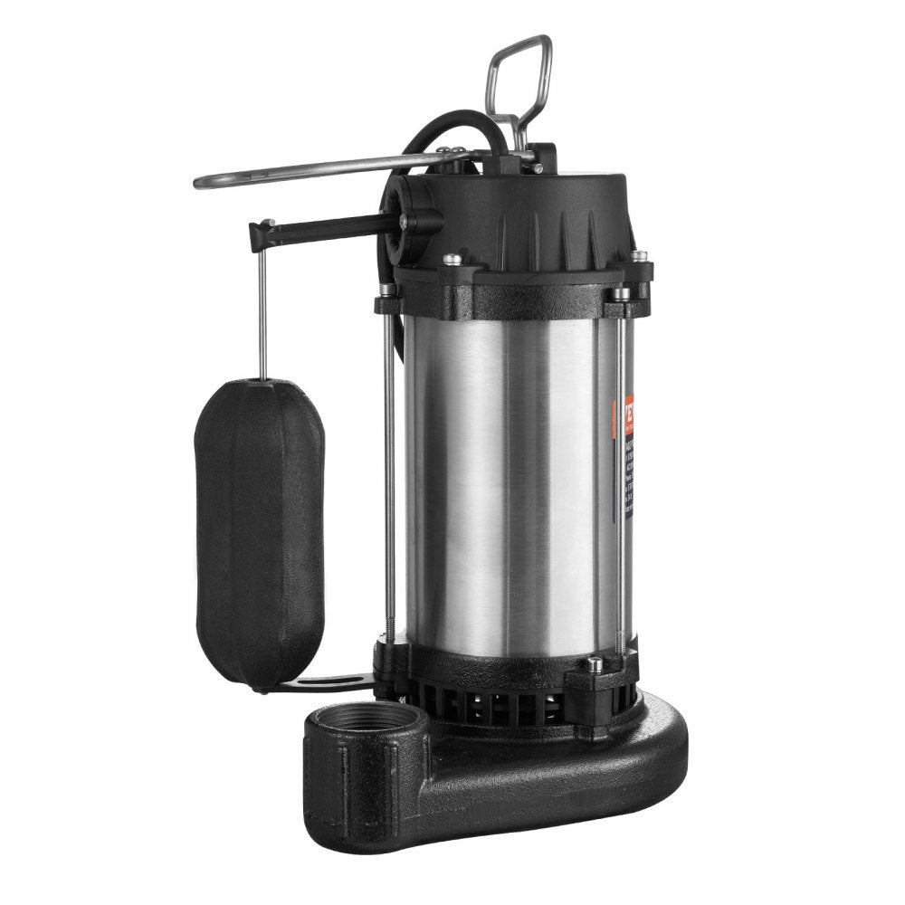 VEVOR Submersible Sewage Pump Water Pump 1HP 5770GPH 34 ft Lift for Basement
