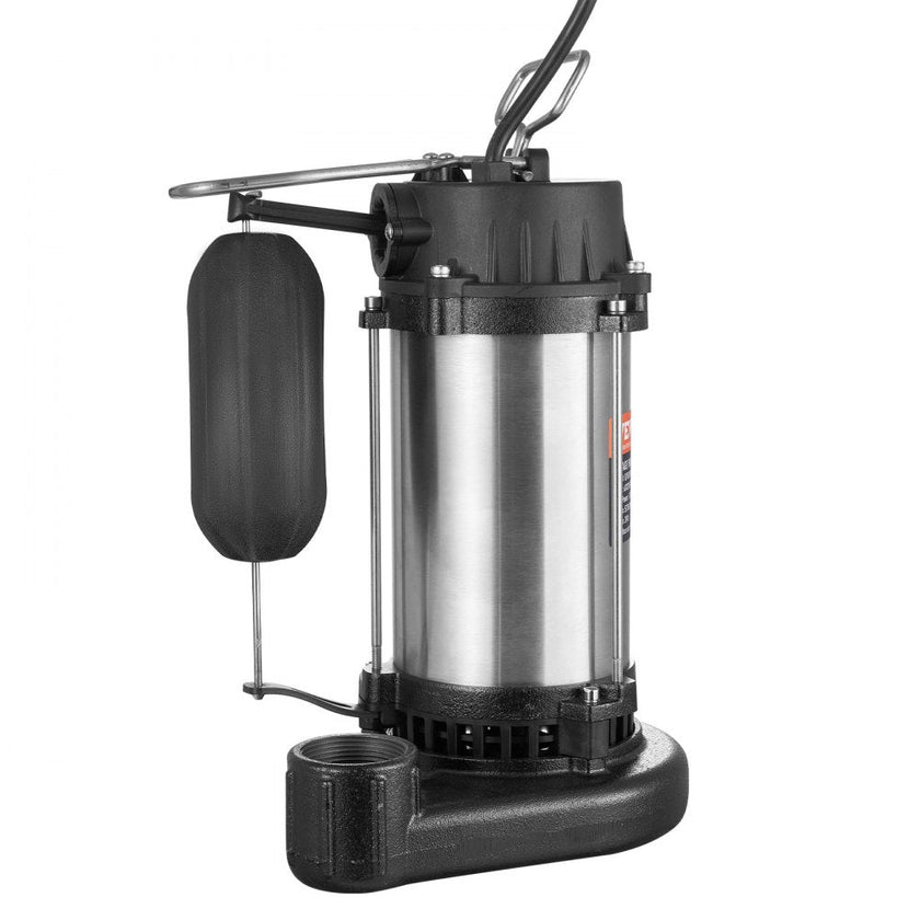 VEVOR Submersible Sewage Pump Water Pump 1HP 5770GPH 34 ft Lift for Basement