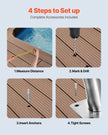 VEVOR Swimming Pool Handrail Ladder Handrail Stainless Steel Rail w/ Base Plate