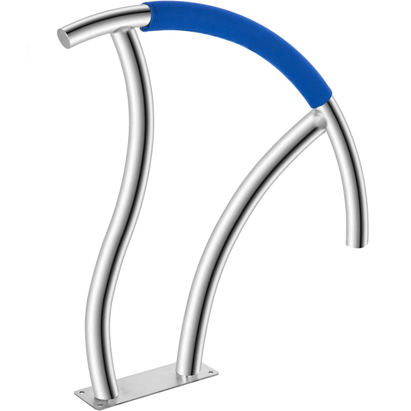 VEVOR Swimming Pool Handrail Ladder Handrail Stainless Steel Rail w/ Base Plate