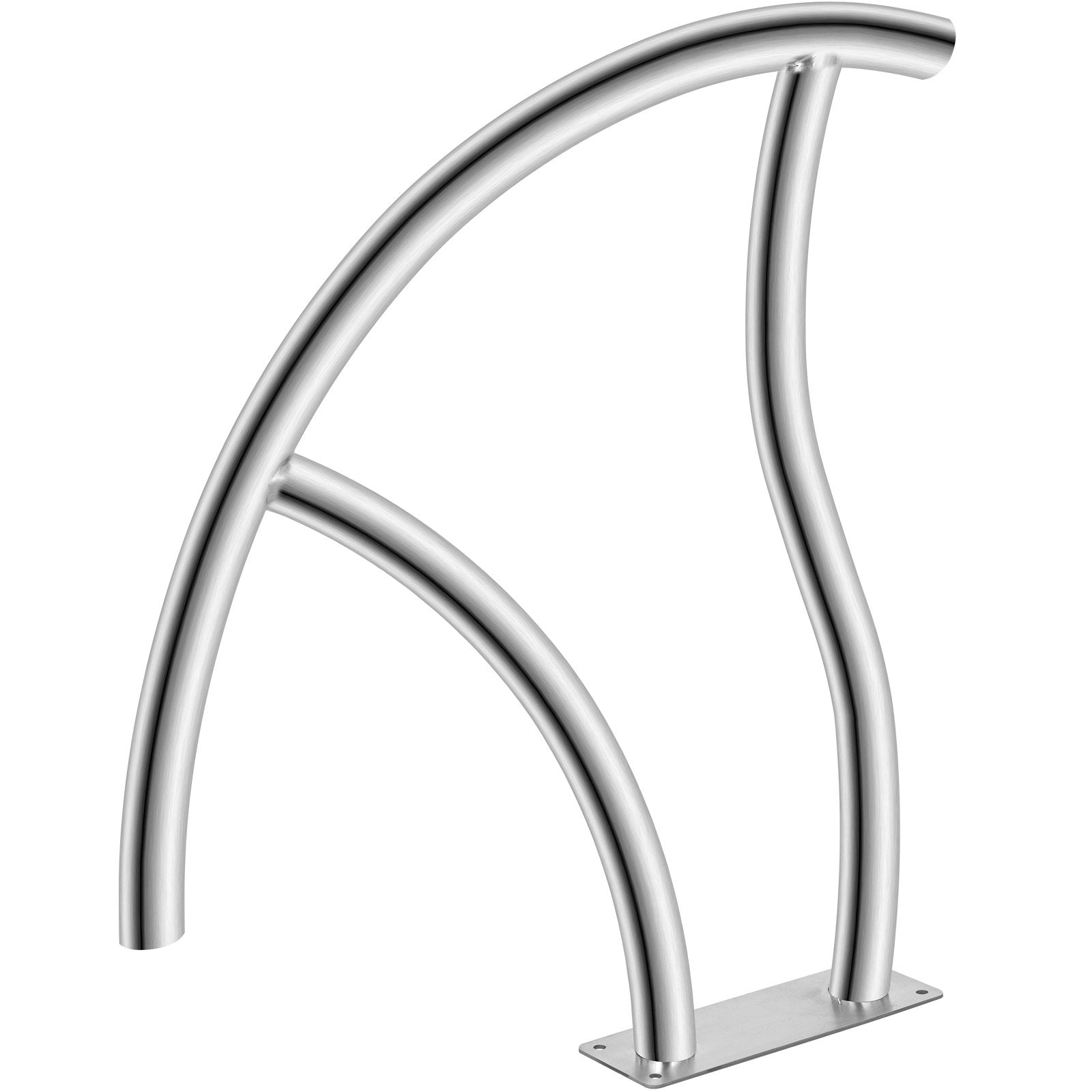 VEVOR Swimming Pool Handrail Ladder Handrail Stainless Steel Rail w/ Base Plate