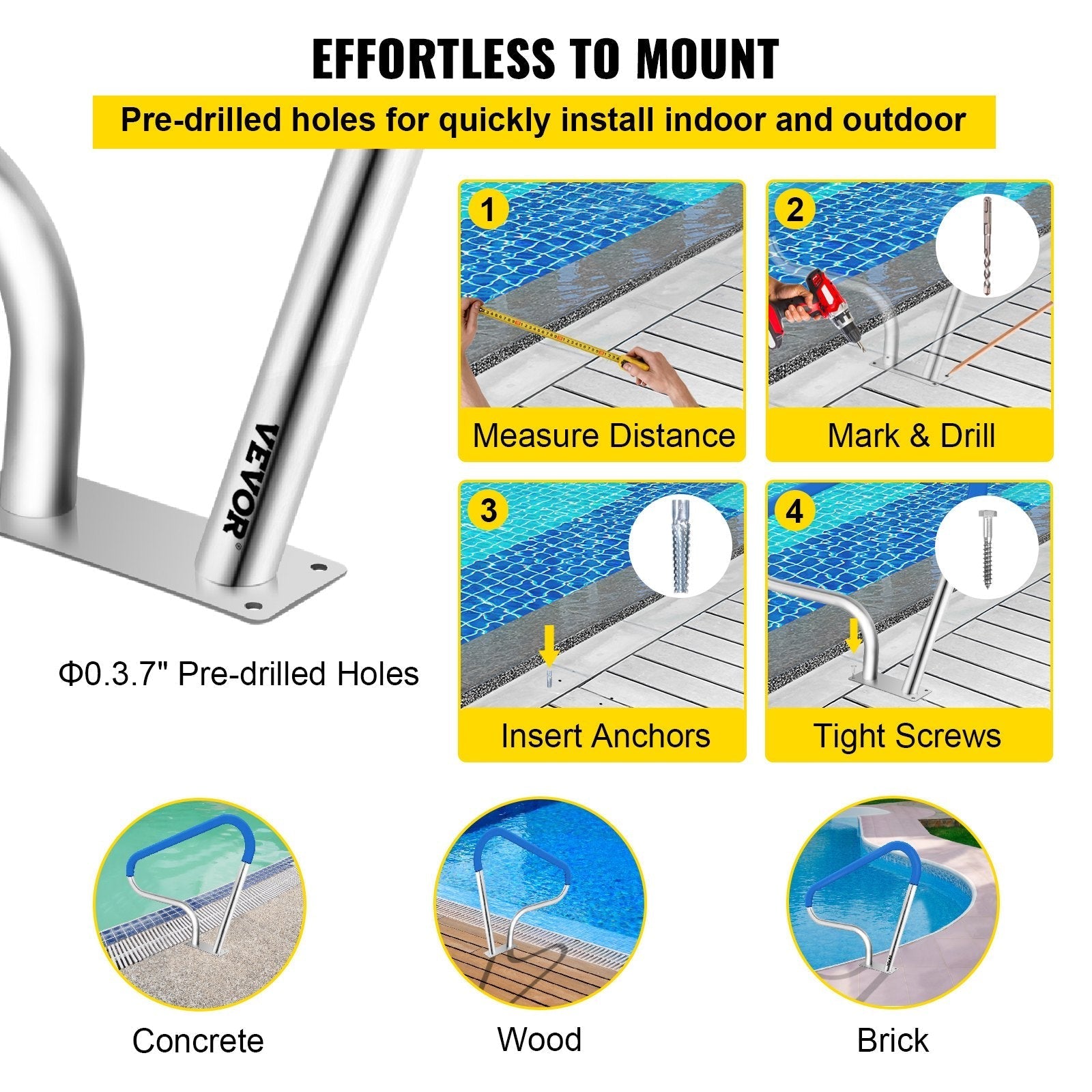 VEVOR Pool Rail 39x32