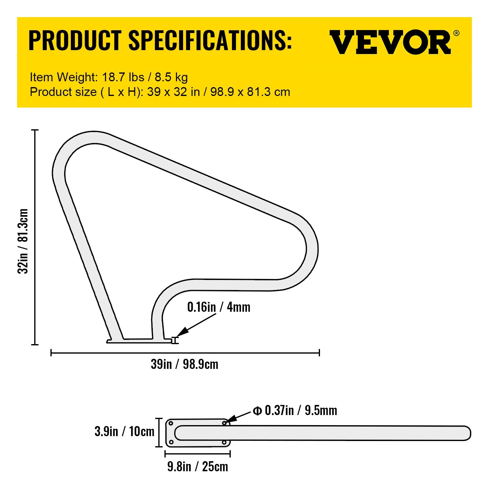 VEVOR Pool Rail 39x32