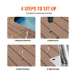 VEVOR Pool Handrail 54 x 36 inch Stainless Steel with Base Plate for Spas
