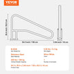 VEVOR Pool Handrail 54 x 36 inch Stainless Steel with Base Plate for Spas