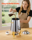 VEVOR Stainless Steel Hot Tea & Cold Drink Dispenser 3.4 Gal Beverage Dispenser