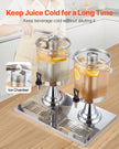 VEVOR Drink Dispenser 2.1 Gal x 2 Beverage Dispenser for Party with Spigot Tray