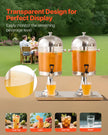 VEVOR Drink Dispenser 2.1 Gal x 2 Beverage Dispenser for Party with Spigot Tray