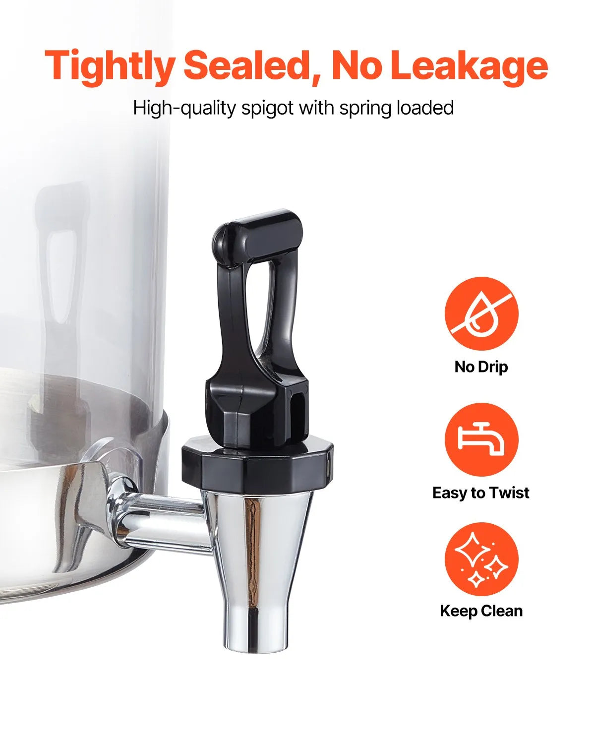 VEVOR Drink Dispenser 2.1 Gal x 2 Beverage Dispenser for Party with Spigot Tray