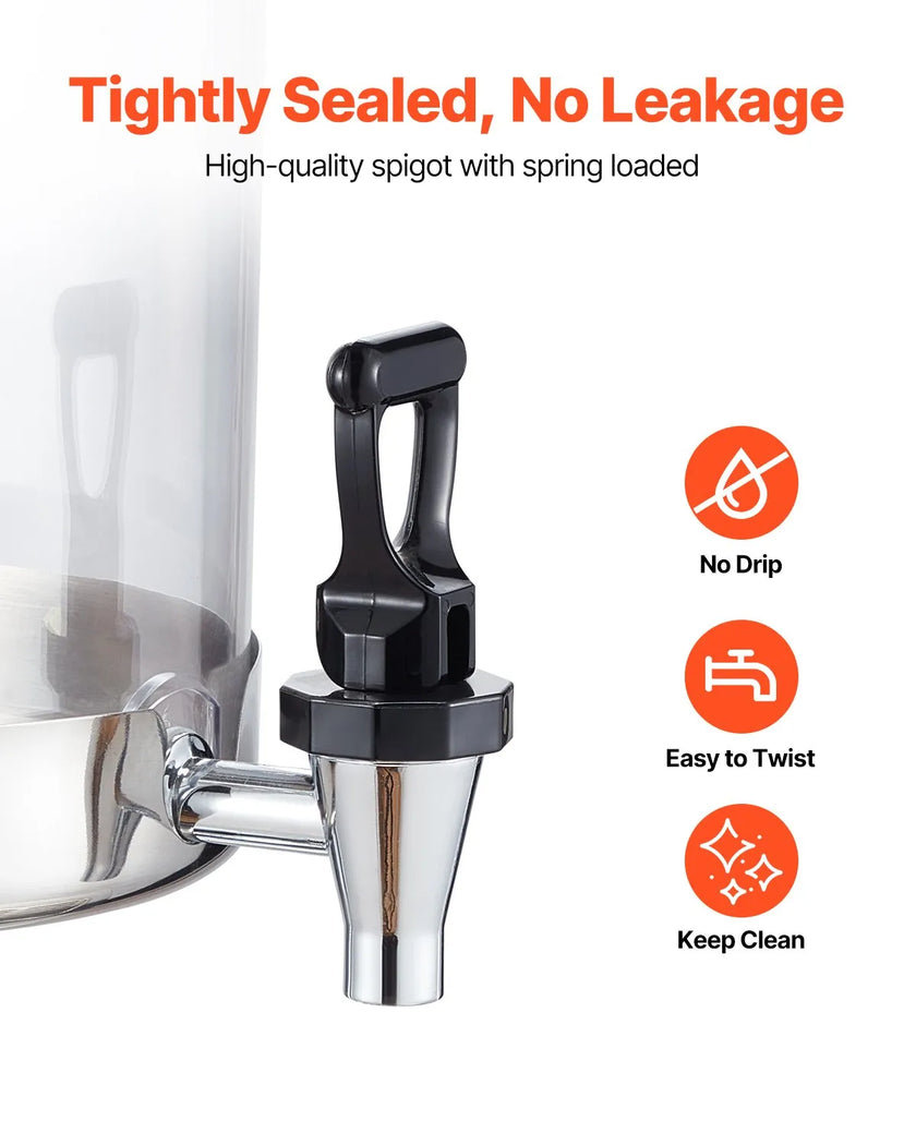 VEVOR Drink Dispenser 2.1 Gal x 2 Beverage Dispenser for Party with Spigot Tray