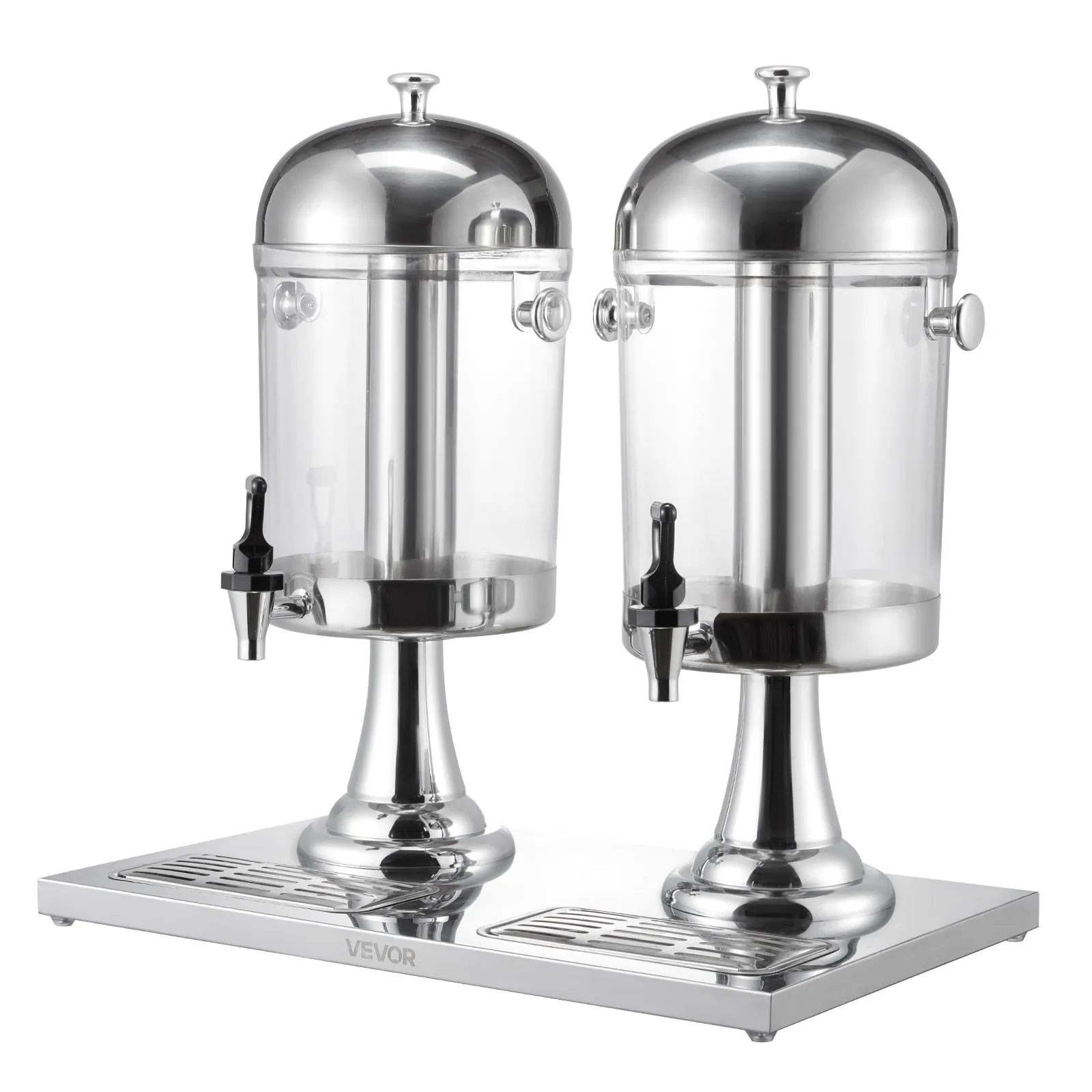 VEVOR Drink Dispenser 2.1 Gal x 2 Beverage Dispenser for Party with Spigot Tray