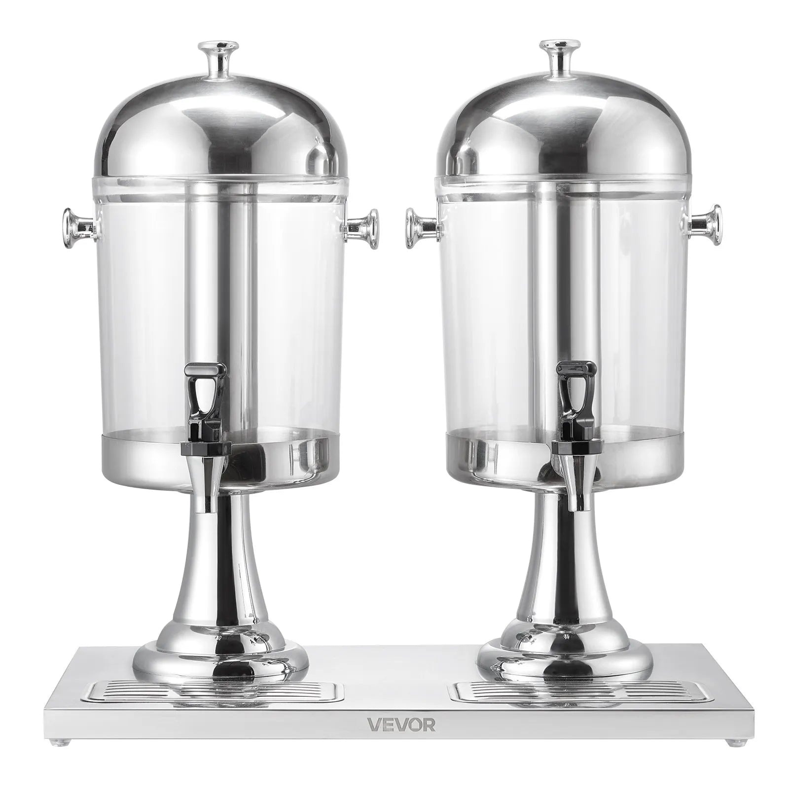 VEVOR Drink Dispenser 2.1 Gal x 2 Beverage Dispenser for Party with Spigot Tray