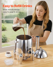 VEVOR Stainless Steel Hot Tea & Cold Drink Dispenser 2.7 Gal Beverage Dispenser