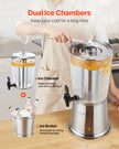 VEVOR Drink Dispenser 2.1 Gal Beverage Dispenser for Party w/ Spigot Ice Chamber