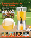 VEVOR Drink Dispenser 2.1 Gal Beverage Dispenser for Party w/ Spigot Ice Chamber