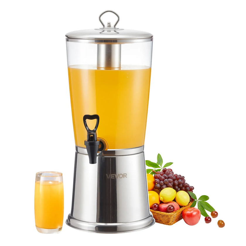 VEVOR Drink Dispenser 2.1 Gal Beverage Dispenser for Party w/ Spigot Ice Chamber