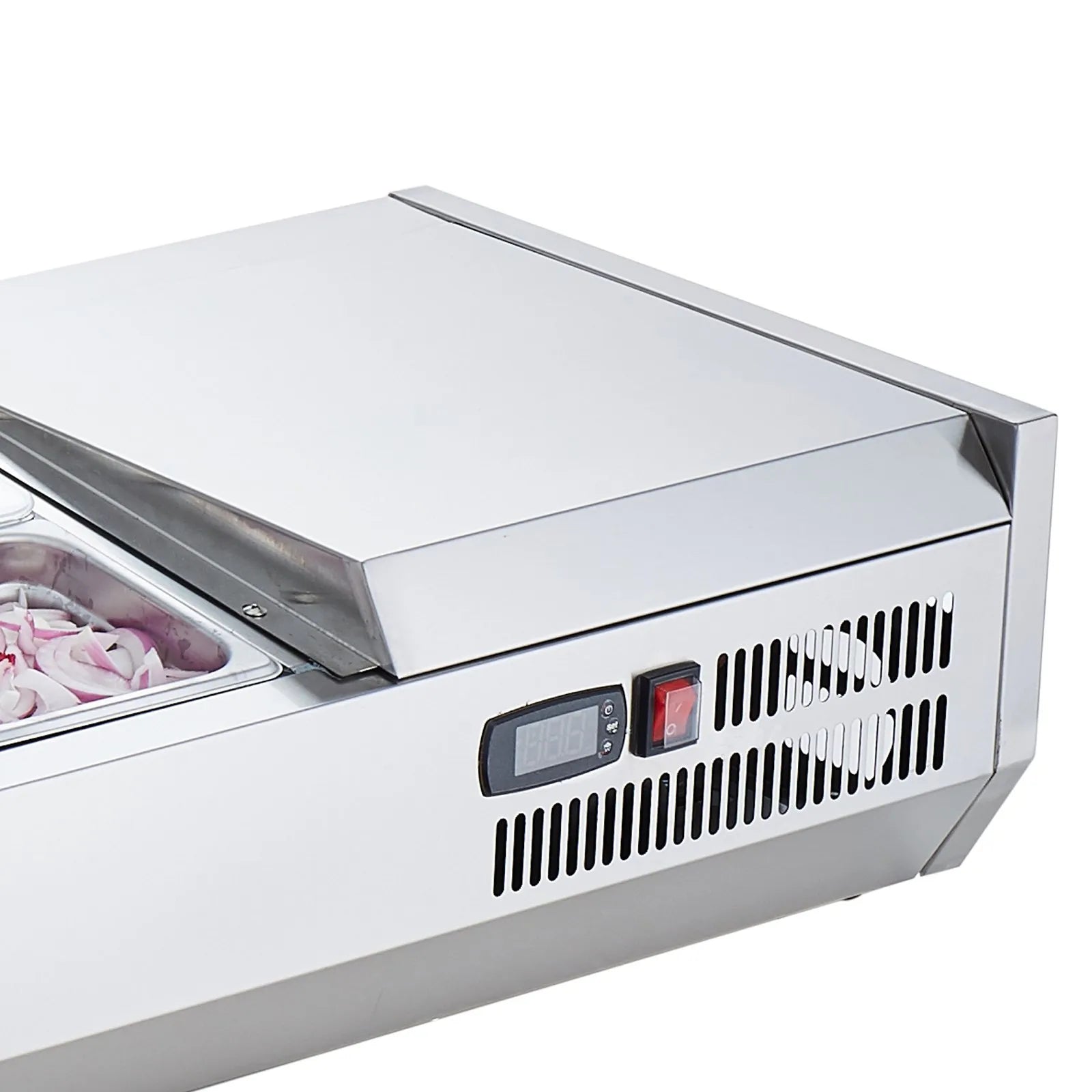 VEVOR Countertop Refrigerated Salad Pizza Prep Station 135 W Stainless Guard ETL