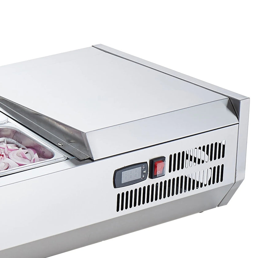 VEVOR Countertop Refrigerated Salad Pizza Prep Station 135 W Stainless Guard ETL