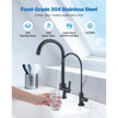 VEVOR Stainless Steel Faucet, Lead-Free Water Purifier Faucets, Reverse Osmosis Faucet with Solid Brass Valve, High Arch Drinking Water Faucets For Kitchen Sink, Bar Counter, Cafe Shop, Matte Black