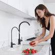 VEVOR Stainless Steel Faucet, Lead-Free Water Purifier Faucets, Reverse Osmosis Faucet with Solid Brass Valve, High Arch Drinking Water Faucets For Kitchen Sink, Bar Counter, Cafe Shop, Matte Black