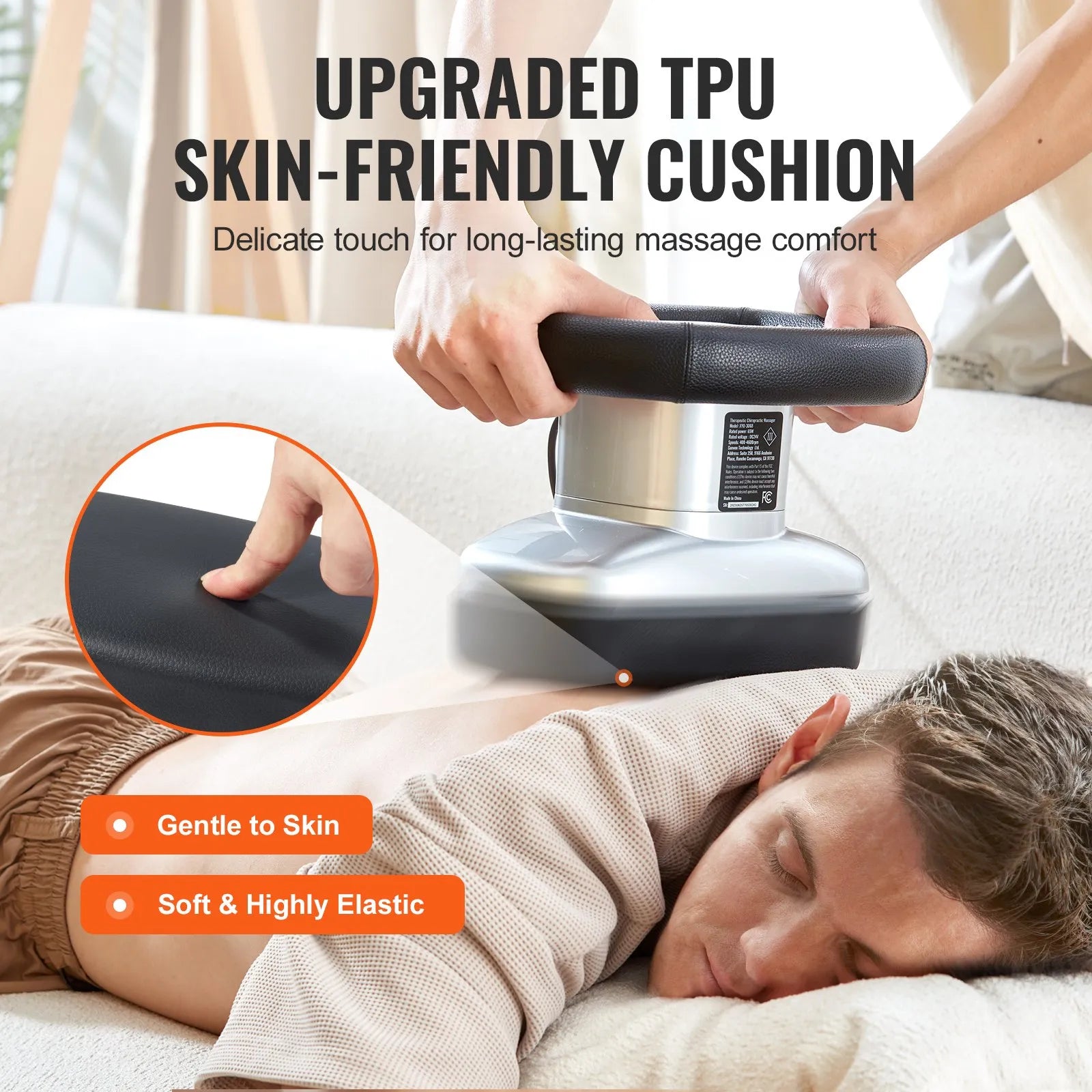 VEVOR Chiropractic Massager, 400-4600rpm Variable Speed Professional Vibrating Therapy Massager, Handheld Therapeutic Orbital Body Massager for Back, Neck, Shoulder Muscle Pain Relief