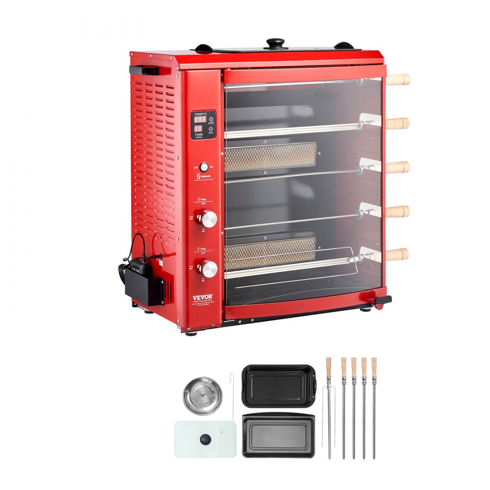VEVOR Stainless Steel Shawarma Grill Machine Electric/Gas Gyro Rotisserie Doner