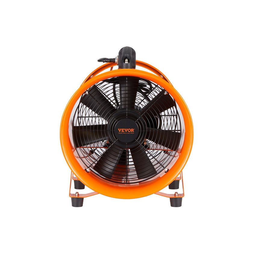 VEVOR Portable Ventilator, 10 inch Heavy Duty Cylinder Fan with 33ft Duct Hose, 380W Strong Shop Exhaust Blower 1893FM, Industrial Utility Blower for Sucking Dust, Smoke, Smoke Home/Workplace