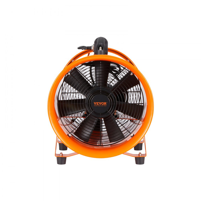VEVOR Portable Ventilator, 12 inch Heavy Duty Cylinder Fan with 33ft Duct Hose, 585W Strong Shop Exhaust Blower 3198CFM, Industrial Utility Blower for Sucking Dust, Smoke, Smoke Home/Workplace