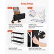 Folding Portable Bar Table with Dual Storage Shelves & Carry Bag
